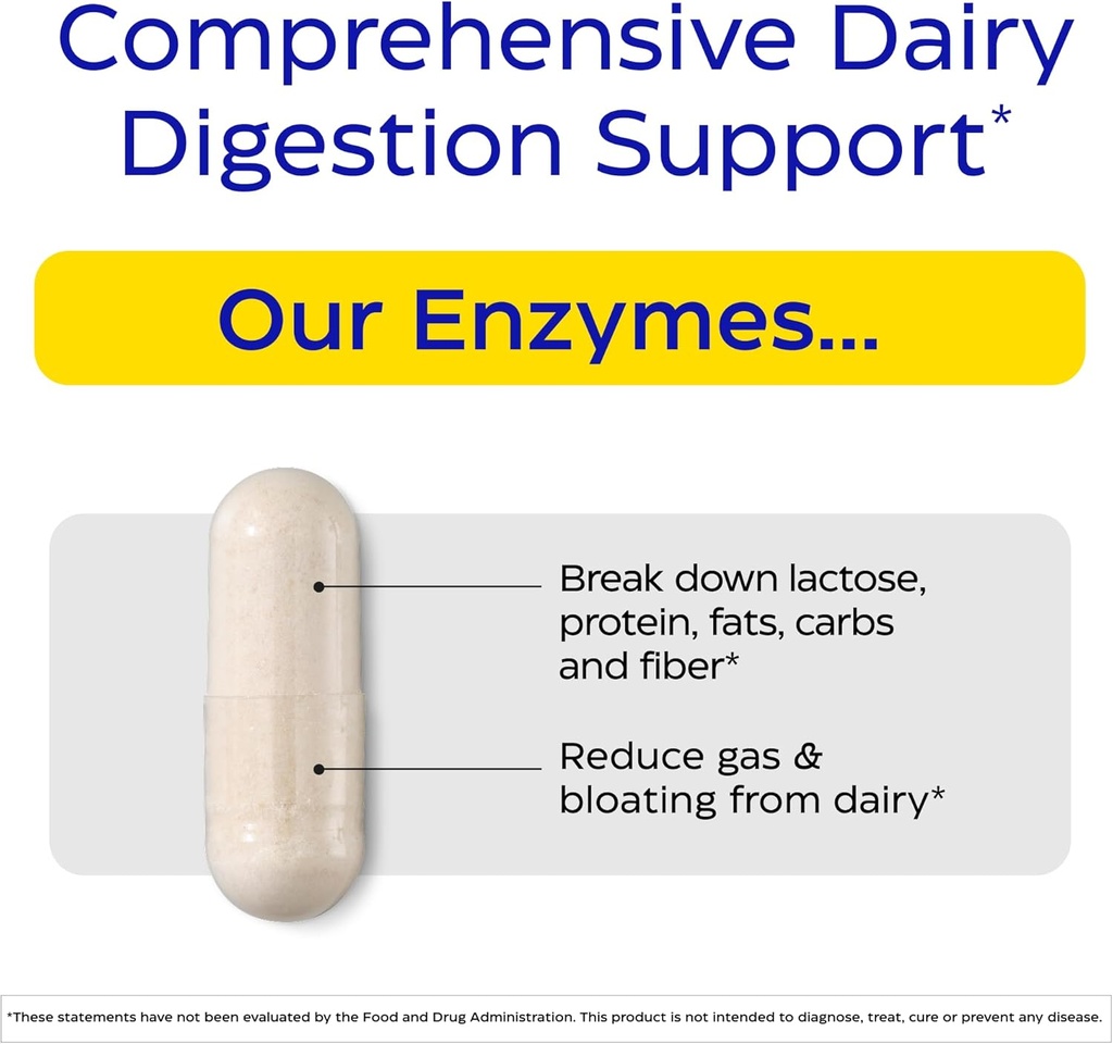 Enzymedica Lacto, Advanced Lactase Pills for Dairy Support, Helps Break Down Lactose, Casein & Fat, Dairy Relief Pills, Vegan, 180 Capsules 3