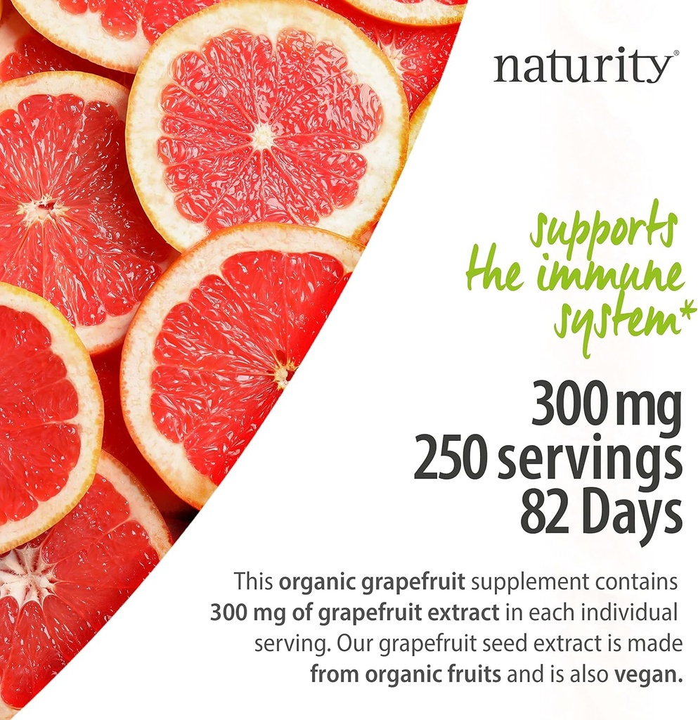 naturity Organic Grapefruit Seed Extract Supplement -300mg Grapefruit Seed Extract/Serving, 82 Day Supply - Pure GSE Liquid Concentrate, 3.4 fl oz (100ml) 3