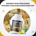 St. John's Wort Rhodiola Rosea Ashwagandha Holy Basil Valerian Chamomile Black Pepper -150 Capsules- Made in USA 4