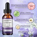Magnesium Glycinate Liquid Drops 500mg, with Vitamin B6, Ashwagandha, L - Theanine, Chamomile, Magnesium Glycinate Supplement High Absorption for Sleep, Stress, Energy, Mood - Grape Flavor, 2 FL.OZ 5