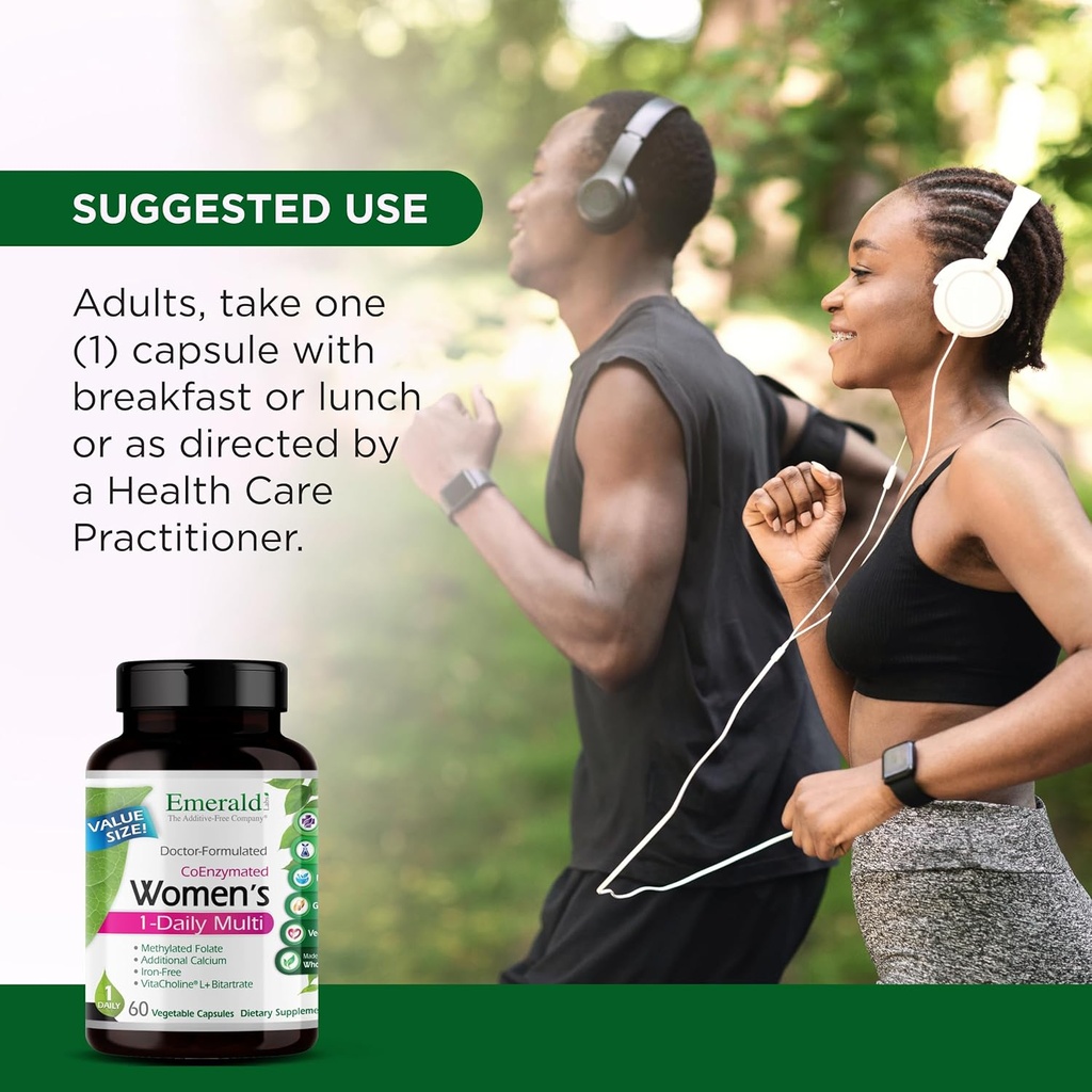 EMERALD LABS Women's 1-Daily Multi - Multivitamin for Women - Includes Calcium, Zinc, Vitamin B & More - Bone & Immune Support Supplement* - Gluten-Free - 60 Vegetable Capsules 6