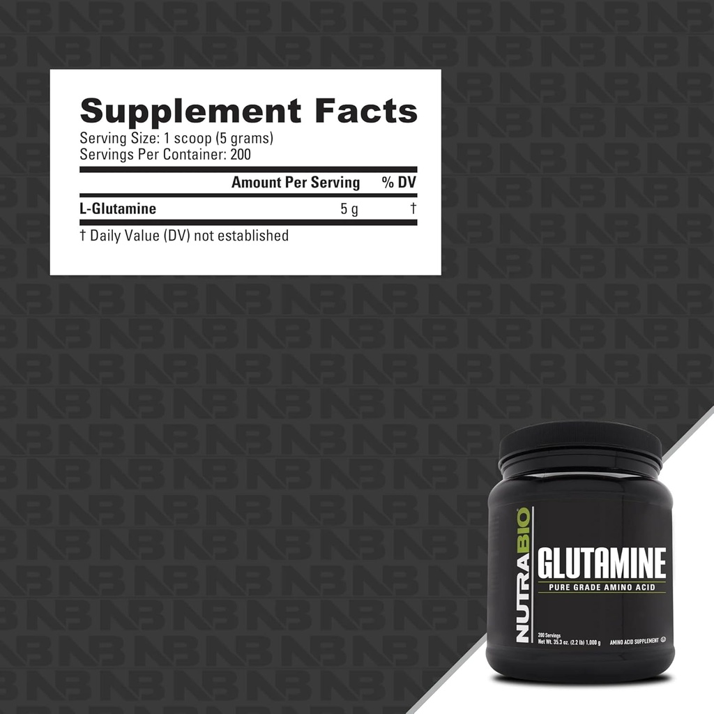 NutraBio Pure L-Glutamine Powder - L-Glutamine Supplement- Amino Acid - Pure Grade: Absolutely no Additives, Fillers or Excipients! - Muscle Recovery Supplement - (1000 Grams) 3