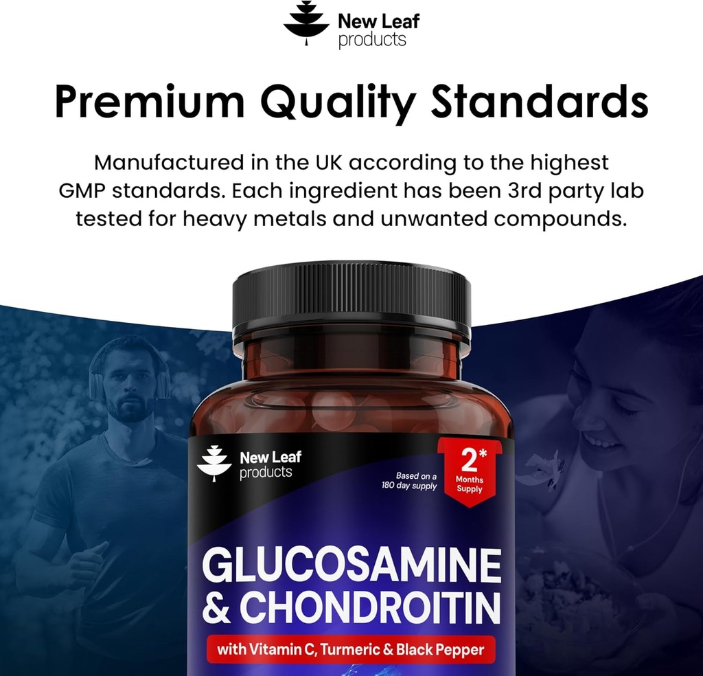 Glucosamine and Chondroitin MSM - High Strength Extra Absorbency Enriched with Vitamin C, Glucosamine Sulphate Chondroitin Sulphate, MSM, and Vitamin C Gluten-Free, GMP, 120 Food Supplement Tablets 6