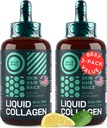 Liquid Collagen Peptides with Biotin Drops - 30,000mcg Collagen Liquid for Women and Men plus Biotin - Youthful Skin, Hair Growth, Strong Nails - Hair Vitamins for Hair Loss - Lemon Flavor - 2x2oz 2