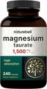 NatureBell Magnesium Taurate 1,500mg, 240 Capsules | Chelated for High Absorption | Non-GMO, Gluten-Free 2