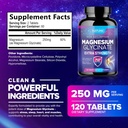 Magnesium Glycinate 250mg - High Absorption Chelated Magnesium Supplement - 100% Pure Magnesium Glycinate - Stress, Sleep, Heart, and Muscle Health Support - Non-GMO, Vegan, Gluten-Free (120 Tablets) 3