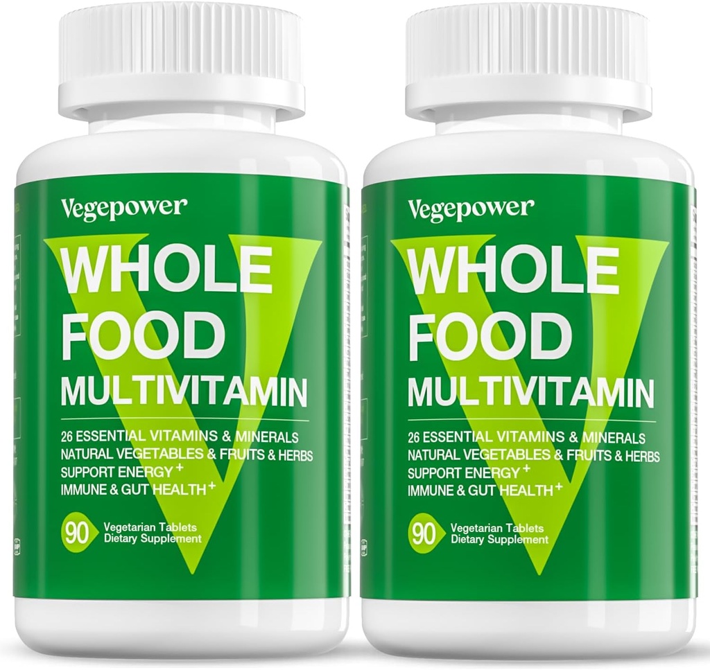 Vegan Whole Food Multivitamin for Men, Methylated Multivitamin for Men and Women, Organic Fruit and Veggies Supplement, Herb & Mushroom Blend, Plant Omegas, All Natural, Non-GMO, 180 Count 2