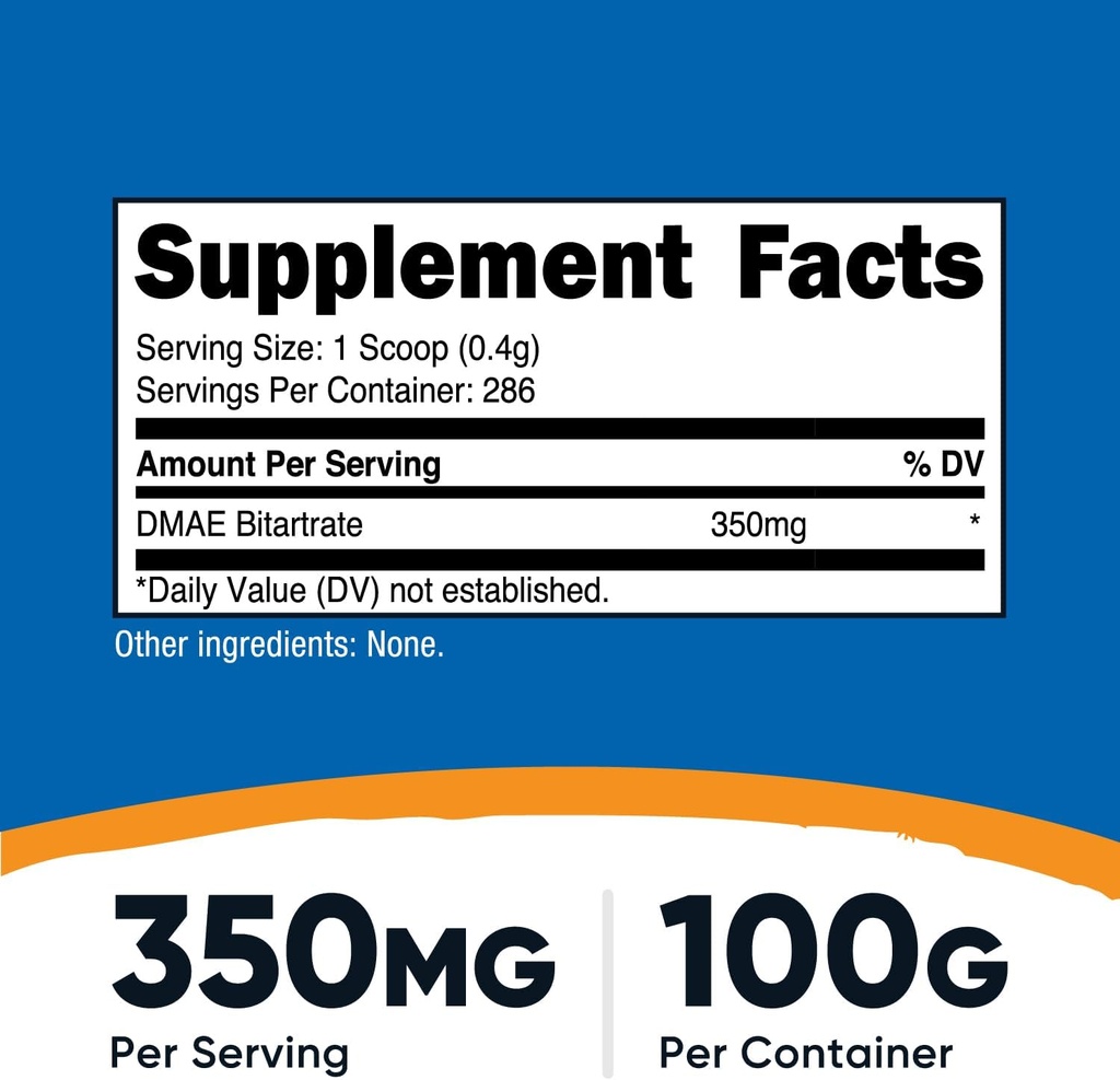 Nutricost Pure DMAE-Bitartrate Powder 100G (2 Bottles) 3