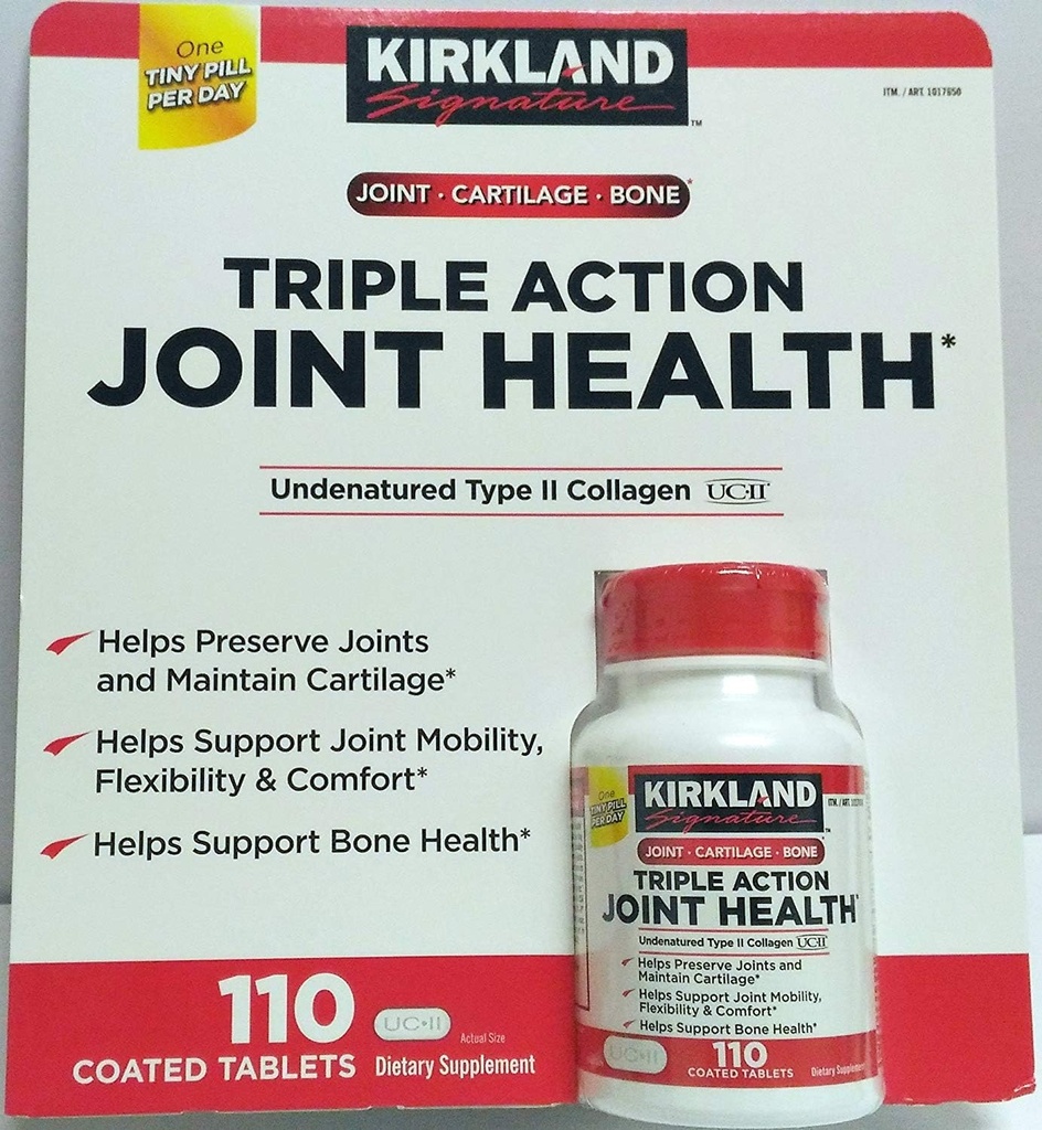 KIRKLAND Triple Action Joint Health Type II Collagen, Boron and HA - 110 Count 2