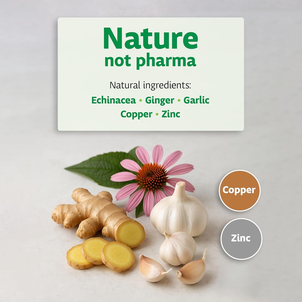 Immune Defense Supplement - Plant-Based Formula with Zinc, Copper, Ginger, Echinacea & Garlic, Daily Wellness and Immune System Support for Adults, 50 Capsules 5