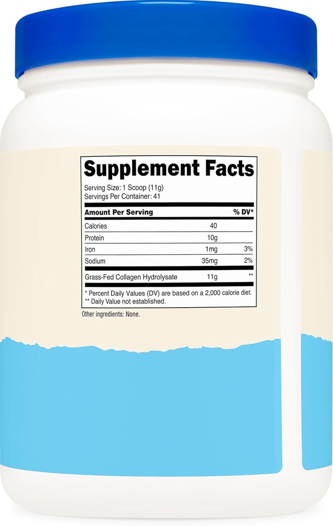 Nutricost Pure Collagen Hydrolysate (Bovine) Powder (2 Pack) - Grass Fed Bovine Collagen, 1LB Per Bottle 6