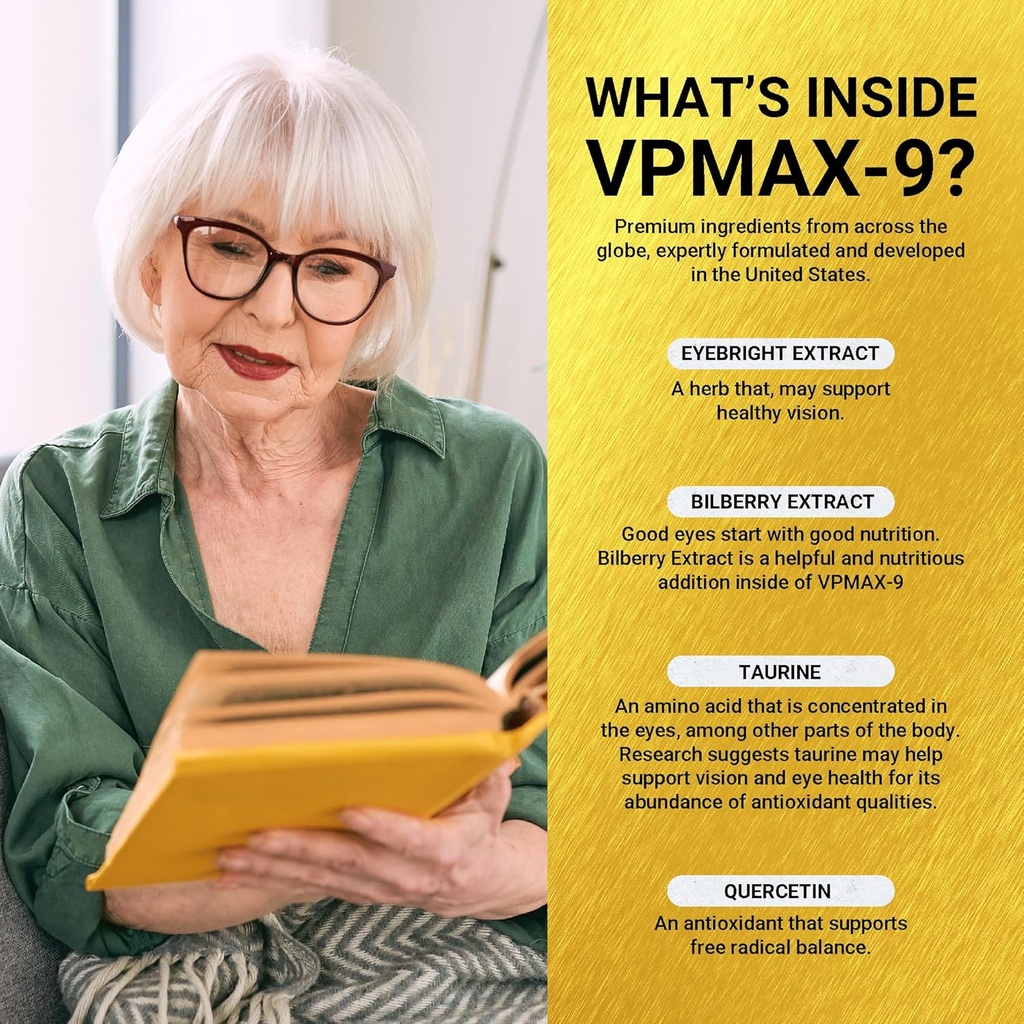 Golden After 50 VpMax-9 - Sight Care and Antioxidant Supplement with Eye Vitamins, Lutein, Lycopene and Bilberry Extract - 6 Bottles 5