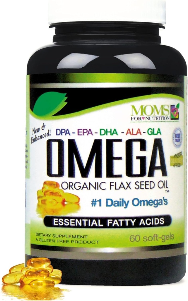 Natural Omega 3-6-9 Blend DPA, EPA, DHA, ALA and GLA - Organic Flax Seed Oil plus Wild Caught Natural Fish Oil - Over 2,800 Milligram Strength - Gluten Free - Made in The USA - 60 SoftGels (Pack of 3) 3