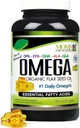 Natural Omega 3-6-9 Blend DPA, EPA, DHA, ALA and GLA - Organic Flax Seed Oil plus Wild Caught Natural Fish Oil - Over 2,800 Milligram Strength - Gluten Free - Made in The USA - 60 SoftGels (Pack of 3) 3