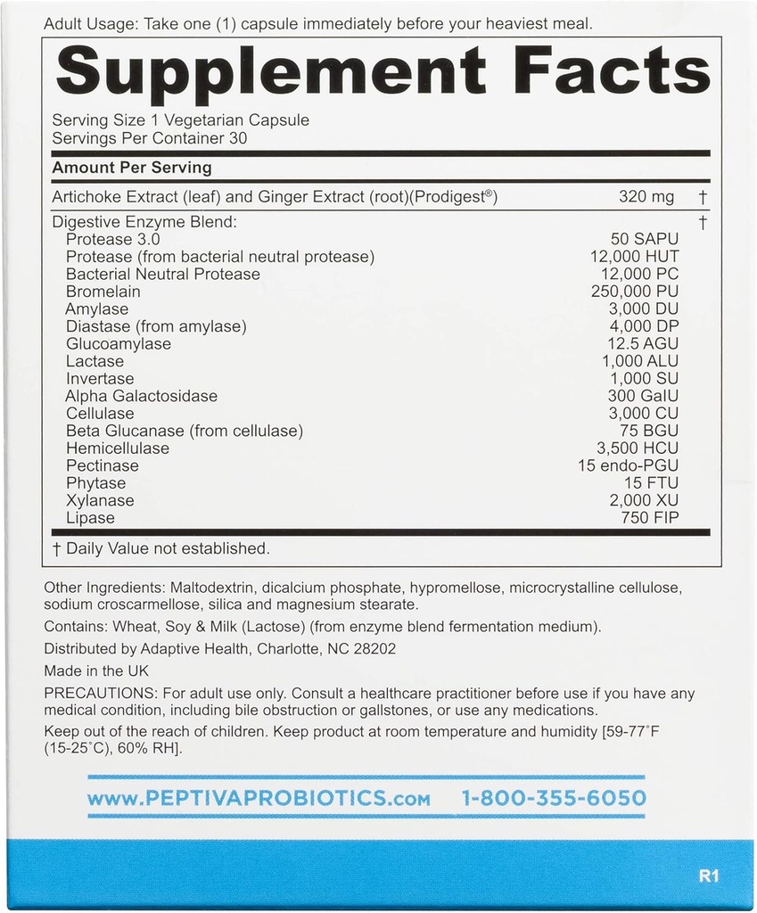 Peptiva Probiotic and Sleep Support 30 Count Digestive Enzyme 30 Count 6