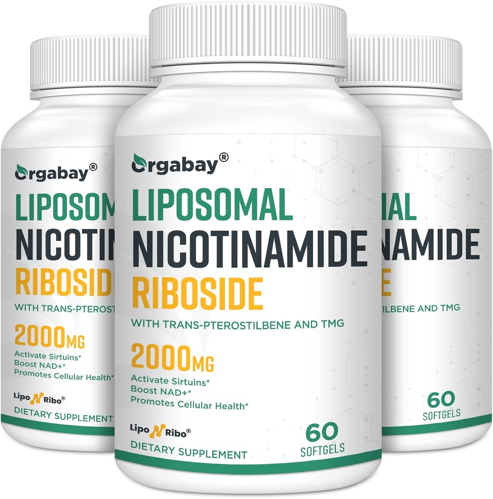 Orgabay Liposomal Nicotinamide Riboside 2000 MG with TMG and Pterostilbene, Boosting NAD+, Support Healthy Aging, 180 Count 2