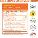 Bold Botanica Lion’s Mane Mushroom Capsules - 100% Fruiting Body – Concentrated Organic Lion’s Mane Extracts – Nootropic Brain Health – Memory, Mood, Immune Support – 60 Vegan Capsules 3