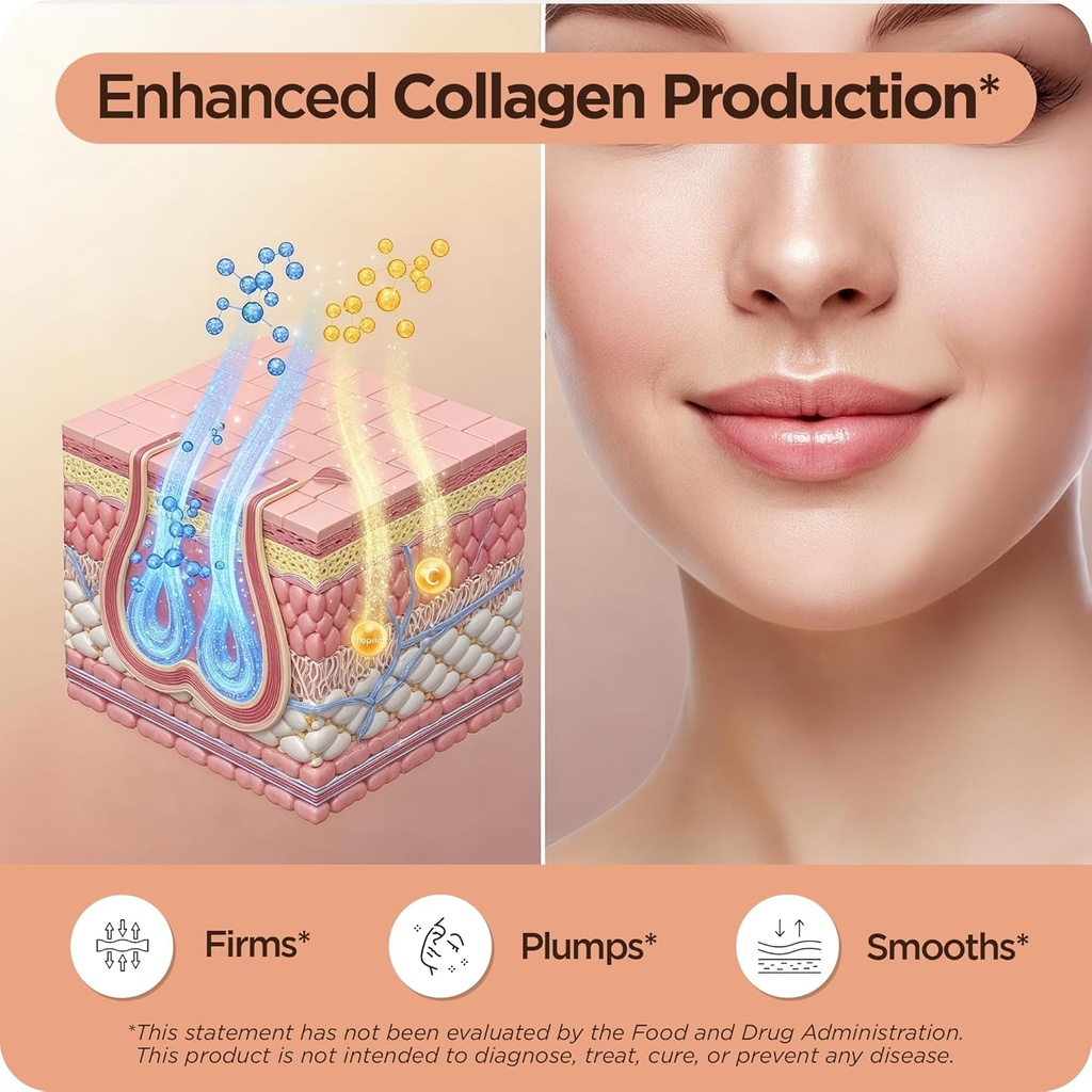 Pure Hyaluronic Acid Supplement 250mg with Vitamin C 50mg, 120 Vegan Capsules - Skin Hydration for Natural Glow, Hair, Nails, Bone & Joint Health Formula 4