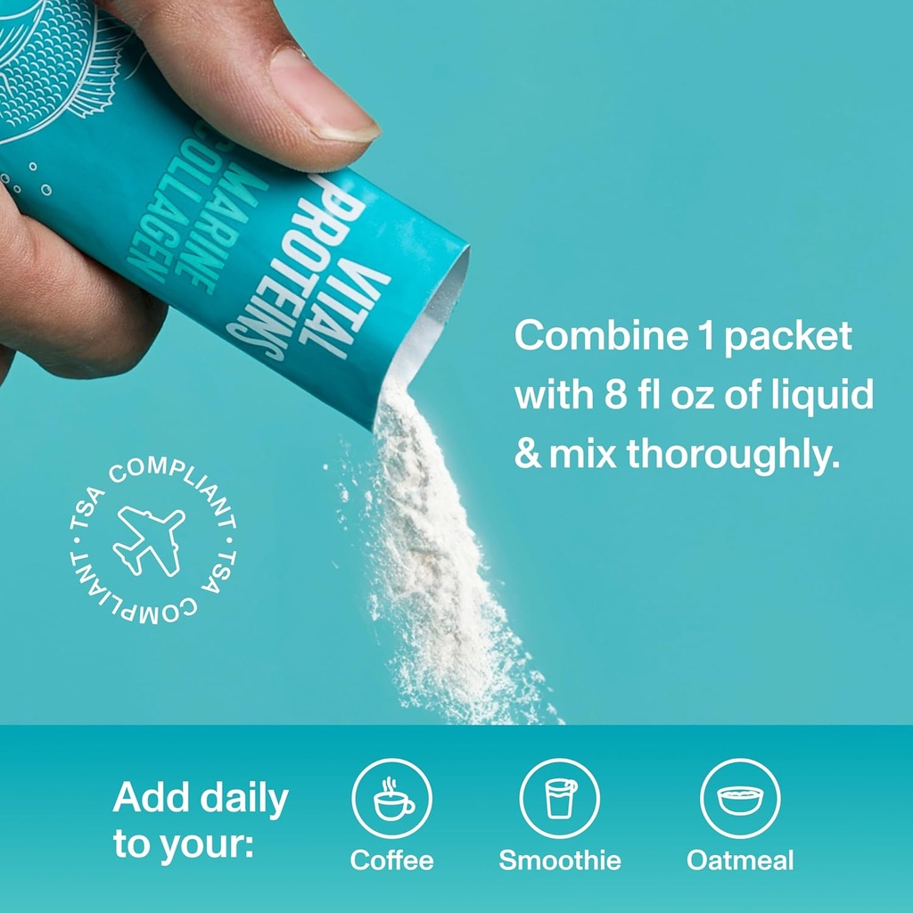 Vital Proteins Marine Collagen, Wild-Caught, Non-GMO Project Verified, Unflavored Stick Packs (10g) (Box of 20) 5