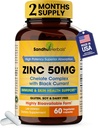 Sandhu Herbals Zinc 50mg Supplement for Men & Women| High Absorption Zinc Monomethionine Complex 60 Capsules| Supplements for Immune, Acne & Antioxidant Support| Vegetarian 2