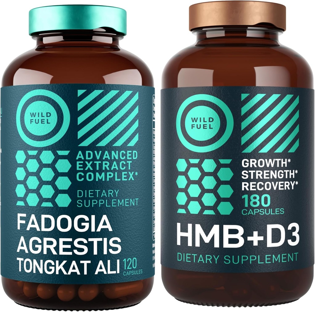 HMB Supplements with VIT D3 and Fadogia Agrestis Complex Muscle Power & Recovery Bundle 2