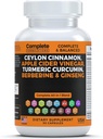 Ceylon Cinnamon Capsules with Berberine, Apple Cider Vinegar, Turmeric Curcumin, Ginseng, Zinc, Milk Thistle, Bitter Melon, Fenugreek & More 2