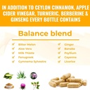 Ceylon Cinnamon Capsules with Berberine, Apple Cider Vinegar, Turmeric Curcumin, Ginseng, Zinc, Milk Thistle, Bitter Melon, Fenugreek & More 4