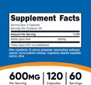 Nutricost Alpha Lipoic Acid 600mg Per Serving 120 Capsules, 60 Servings - Plant Based Caps, Non-GMO 3