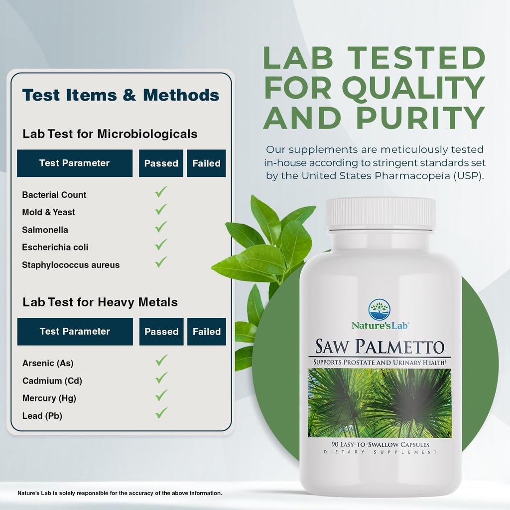 Nature's Lab Saw Palmetto 450mg - 90 Capsules 5