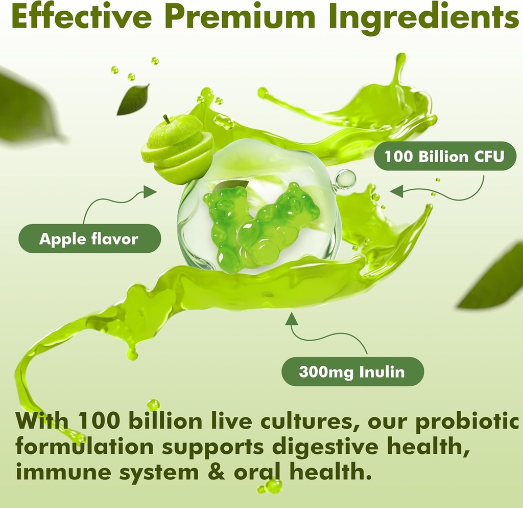 Lactobacillus Salivarius Gummies 100 Billion CFU - Support Digestive Health, Immune* Function, and Oral Wellness - Non GMO, Vegan, 60 Counts 5