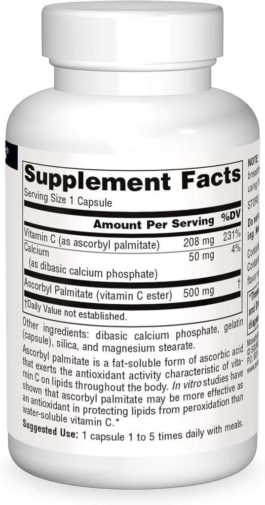 Source Naturals Ascorbyl Palmitate 500mg, 90 Capsules 4
