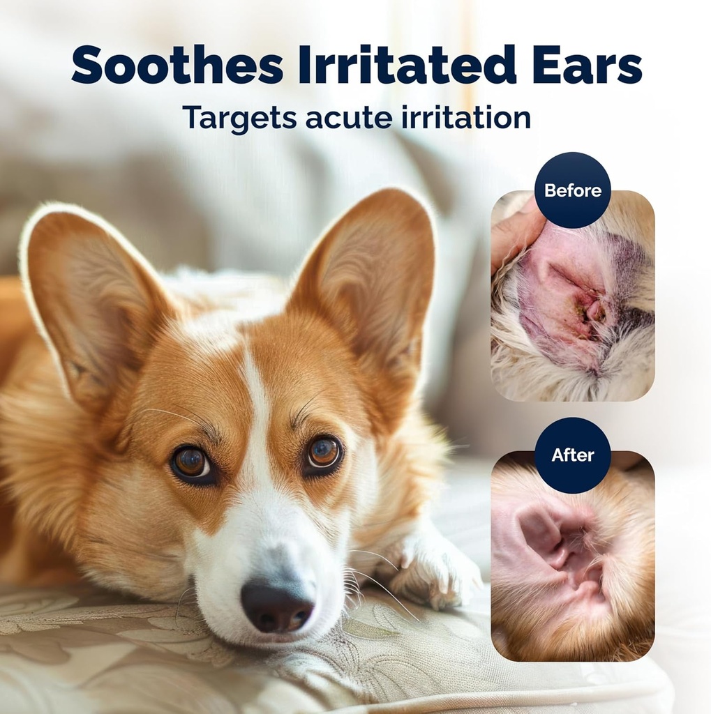 Vetnique Oticbliss Cat & Dog Ear Infection Treatment Drops - with 1% Hydrocortisone & MicroSilver BG for Dog Ear Infections - Vet Recommended Cat & Dog Ear Cleaner for Itchy Ear Relief 6