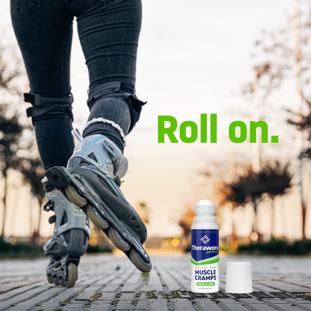 Theraworx Relief for Muscle Cramps Roll-On Fast-Acting Muscle Spasm, Leg Soreness with Magnesium Sulfate - 2.5 oz - 1 Count 6