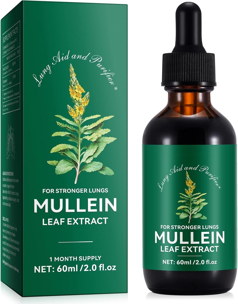 Mullein Drops for Lungs, Mullein Leaf Extract with Chlorophyll,Mullein Leaf Extract for Lung Cleanse and Respiratory Support 2