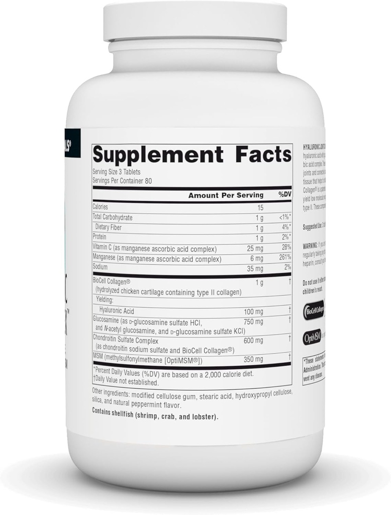 Source Naturals Hyaluronic Joint Complex with Glucosamine, Chondroitin & MSM Extra Strength - 240 Tablets 3