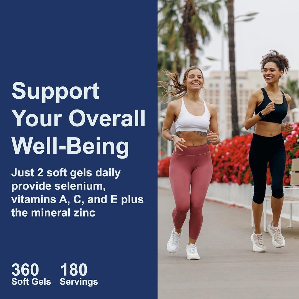 Carlson - ACES + Zn, Vitamins A, C, E + Selenium & Zinc, Multivitamin with Zinc, Cellular Health & Immune Support, Selenium Multivitamin, Antioxidant, 360 Softgels 6