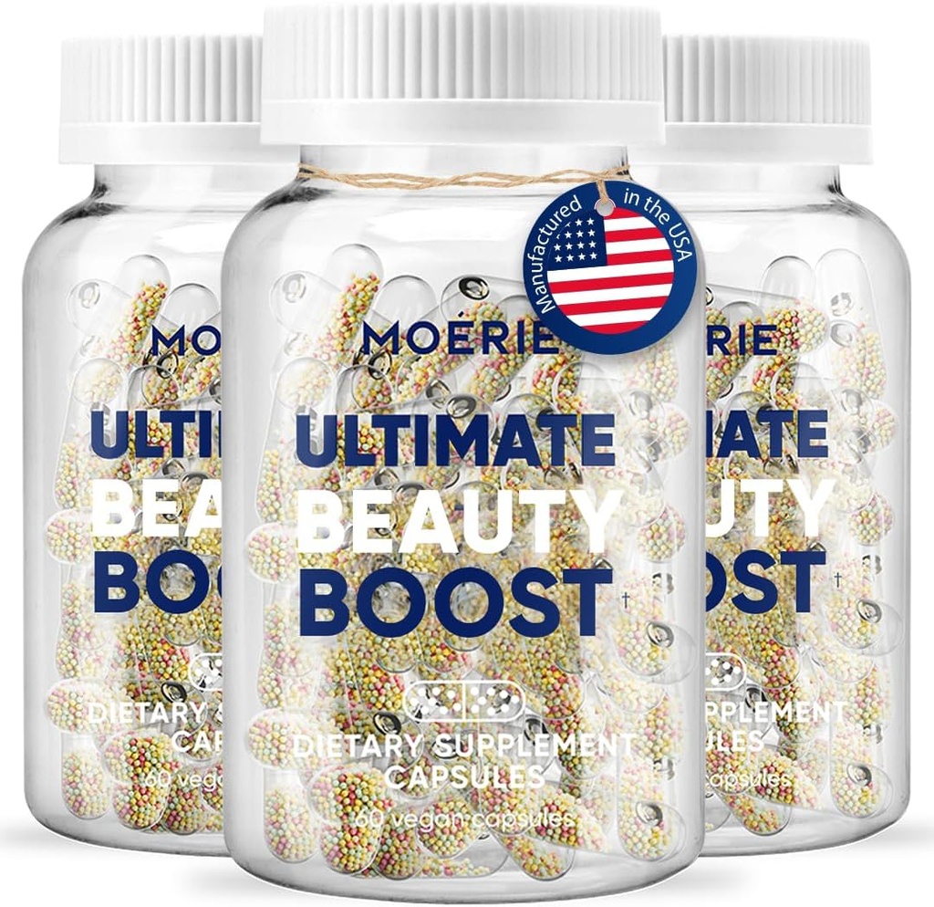 Moerie Hair Growth Supplement for Women & Men - Hair Skin and Nails Vitamins With Biotin, Q10 & Minerals - For Thicker, Fuller Hair & Hair Loss Treatment - Advanced Beadlet Delivery System - 180 Pills 2