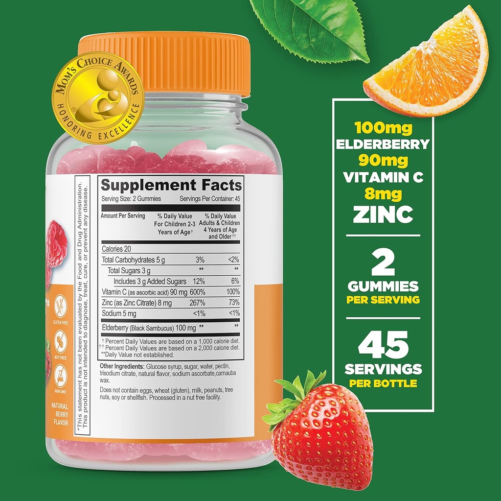 Lifeable Zinc 25mg Kids + Immune Support Kids, Gummies Bundle - Great Tasting, Vitamin Supplement, Gluten Free, GMO Free, Chewable Gummy 4