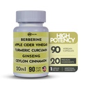 Ceylon Cinnamon Ginseng Berberine Turmeric Apple Cider Vinegar Chromium Zinc N-Acetyl Cysteine Milk Thistle Cayenne Banaba Fenugreek Gymnema Sylvestre 20 in 1 Made in The USA - 90 Capsules 5