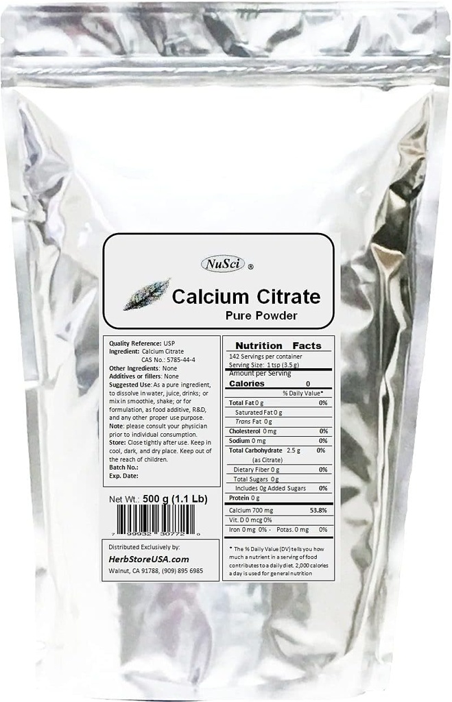 Calcium Citrate Powder Pure Bio-Available Form Calcium (1000 Grams (2.2 lb)) 3
