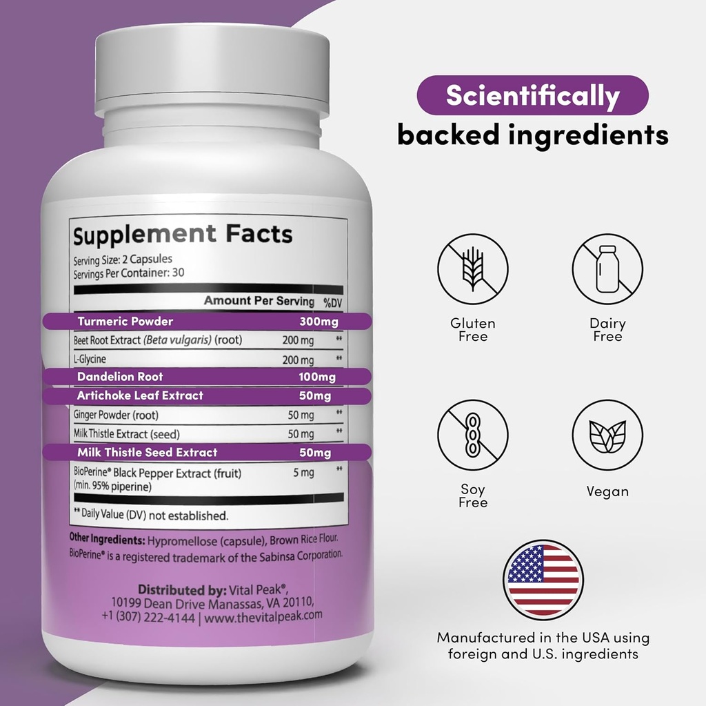 Liver Cleanse Detox & Repair - Liver Health Support Supplement - with Milk Thistle, Berberine, Beet Root Powder, Turmeric, Ginger, Dandelion Root, Artichoke, Grape Seed Extract & More - 240 Capsules 3