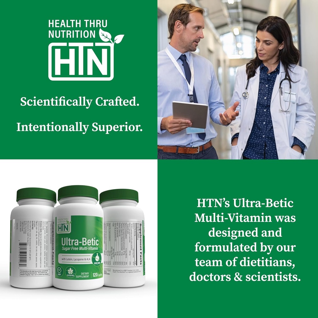 Health Thru Nutrition Ultra-Betic Multivitamin 120 Count | Supports Nerve, Vision, Energy | with ALA, Lycopene | Non-GMO, Clean Label | Third-Party Tested for Quality 6