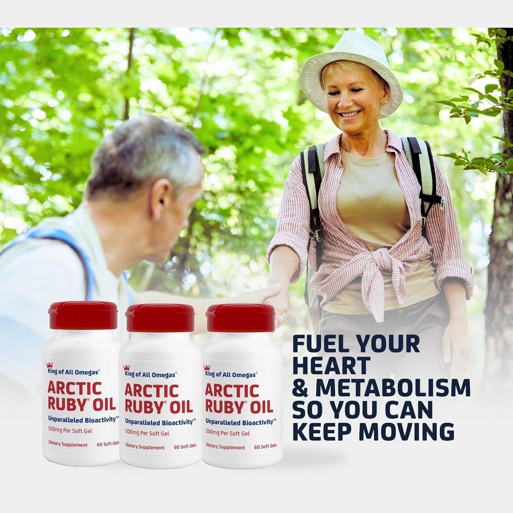 Arctic Ruby Oil - Omega 3 Supplement with Astaxanthin 2mg - Contains Essential Fatty Acids & Antioxidants - Supports Heart, Brain, Eye, Skin, Joint & Immune Health - 60 Softgels (3 Pack) 3