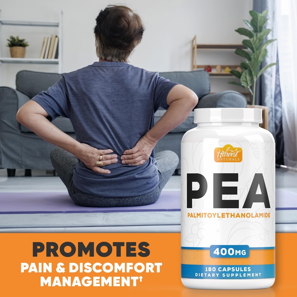Palmitoylethanolamide Capsules | Pea 400mg | 180 Pill Count | Promotes Natural Inflammation & Discomfort Relief | Lab Tested Ingredients 6