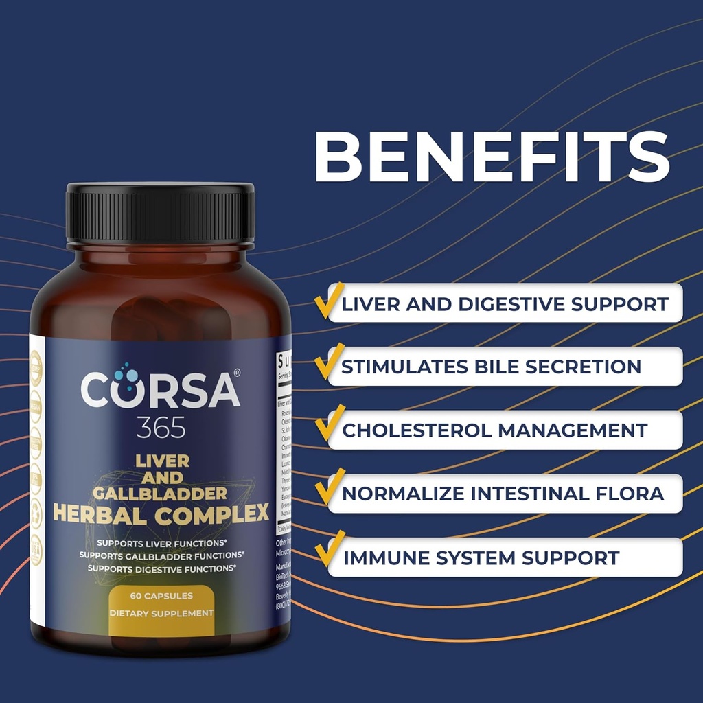 Liver Health and Gallbladder Support Formula - Liver Cleanse Detox & Repair Herbal Complex with Rosehips St. John's Wort Chamomile - Gallbladder Liver Supplements for Women Men - 60 Capsules 4