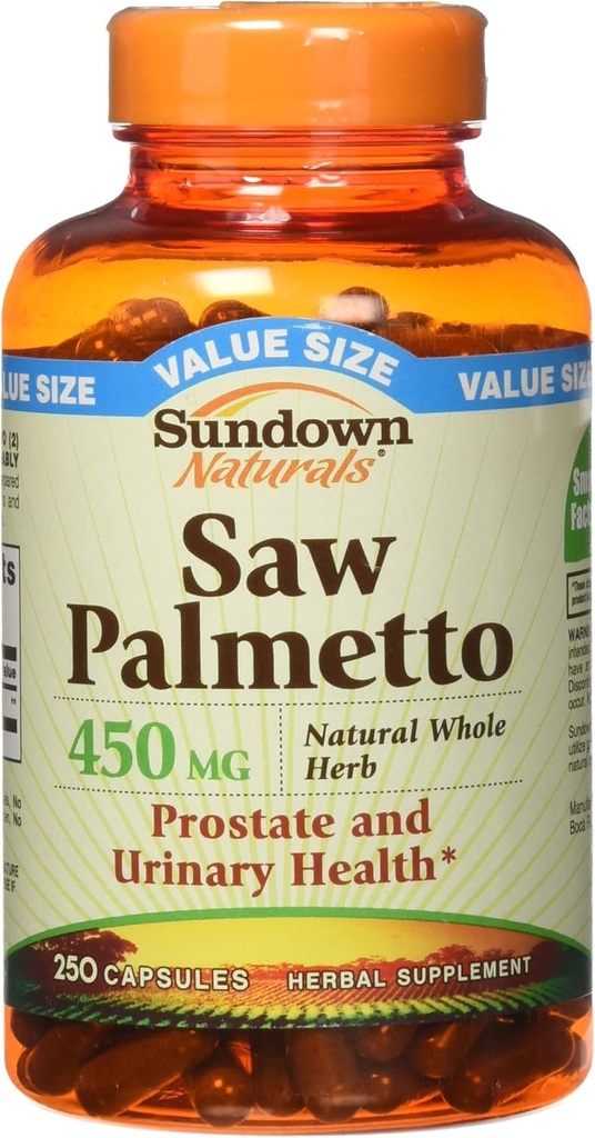 Sundown Saw Palmetto 450 mg Capsules 250 ea (Pack of 2) 2