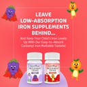 Kids Chewable Iron Supplement, Ferronyl® Carbonyl Iron 9 mg, Vitamin C 30 mg, Grape Flavor, 90 Tablets (2 Bottles) 5