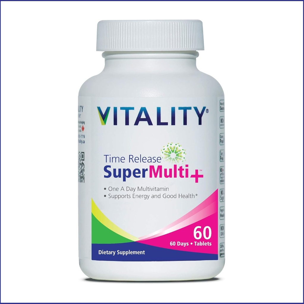 VITALITY Time Release Super Multi+ | Multivitamin | Supports Healthy Hair, Skin and Nails | 60 Tablets 2