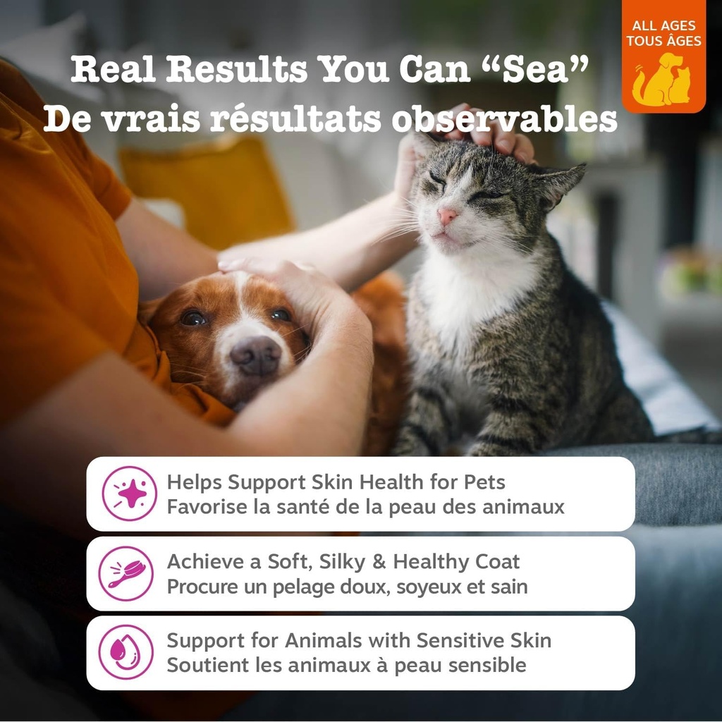 Zesty Paws Wild Alaskan Salmon Oil for Dogs and Cats- Skin and Coat Support, Omega 3 Supplement for Pets, 8.5oz 3