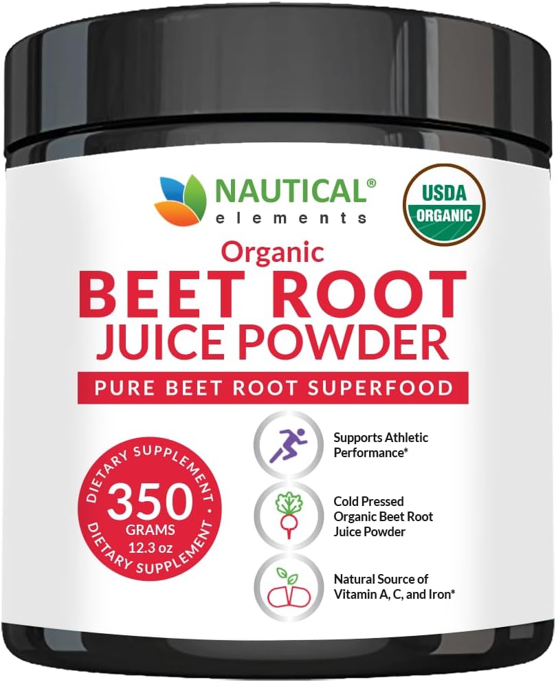 Organic Beet Juice Powder - 20:1 Concentration Beet Powder Organic - Circulation Support - Rich in Nitric Oxide - Cold-Pressed 100 Servings of Beet Root Powder Supplement- 12.3oz 2